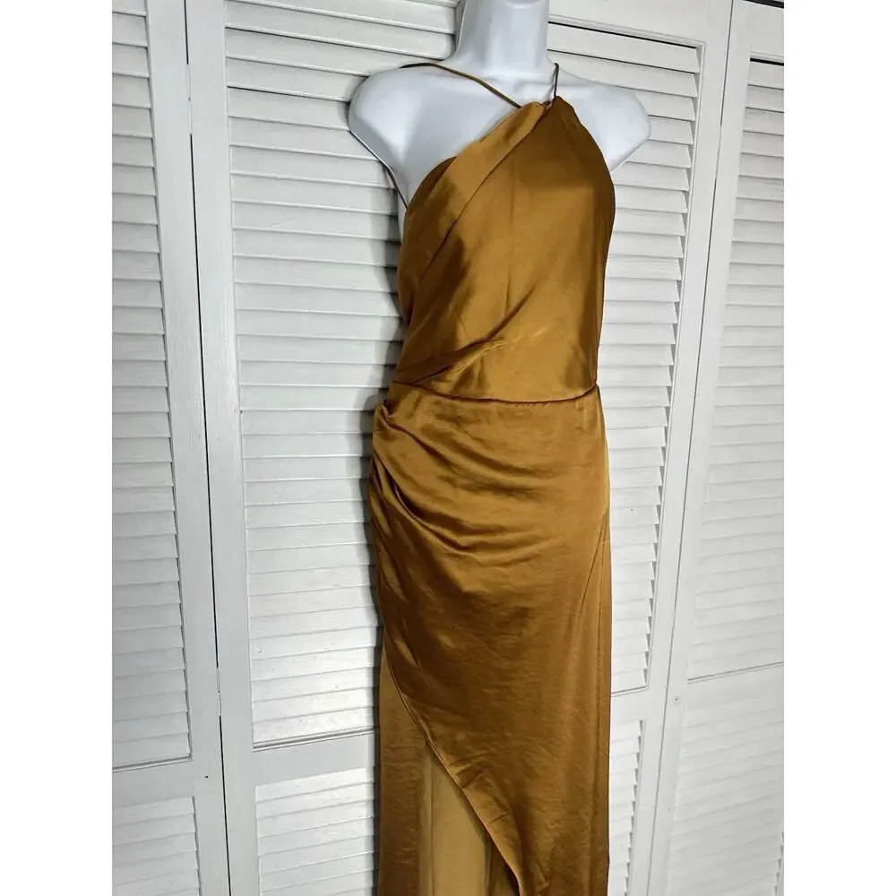 NWT Anthropologie Significant Other Copper Gracie Backless Satin Dress 12 - Picture 4 of 13